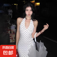 愛心印花仙女波點(diǎn)長裙甜美少女感連衣裙 白色波點(diǎn) L