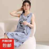 背心睡裙女夏季2025新款睡衣女款棉質(zhì)簡約女士大碼無袖裙子夏天 MBF297 3XL