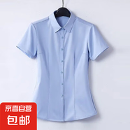 職業(yè)白色襯衫2025夏季新款短袖正裝公務(wù)員教師面試工作服襯衣免燙 B611藍(lán)色短袖【方領(lǐng)明扣】 XL 推薦【110-120斤】