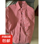 紅色格子襯衫疊穿顯瘦顯白基礎(chǔ)款襯衣慵懶感韓范上衣外套2025春夏 紅色格子襯衫 536 L