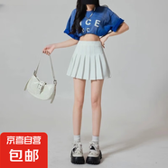 黑色百褶短裙女夏季2025新款高腰顯瘦防走光jk半身裙子 白色 S 89-98斤選