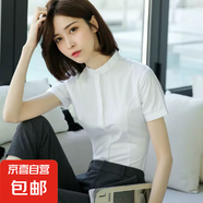 輕奢高級(jí)感氣質(zhì)商務(wù)職業(yè)工作服襯衣2025夏新款V領(lǐng)短袖洋氣襯衫女 6602白色【立領(lǐng)】短袖 L 推薦【100-110斤】