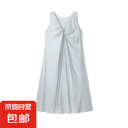 氣質(zhì)V領(lǐng)扭結(jié)套頭背心裙女夏新款寬松法式度假風(fēng)連衣裙 灰色 XL 【建議120-130斤】