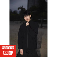ns網紅博主小眾抽褶條紋拼接襯衫男設計感韓版氣質垂墜感襯衣 黑色【線下專柜高品質】 M
