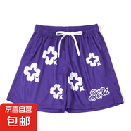 美式潮牌寬松數(shù)碼滿印logo速干短褲運動籃球透氣短褲不過膝LNF 8021-紫色 S -100-130斤