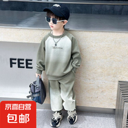 中小童男童套裝春秋衣服2025新款小童酷帥氣長袖春秋裝網(wǎng)紅兩件套 071灰色套裝 140