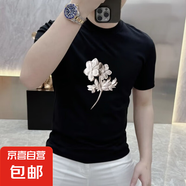 精梳棉白色短袖t恤男2025夏季潮流圓領(lǐng)半袖體恤男裝打底衫上SJ 精梳棉短袖 T3338黑色 XL