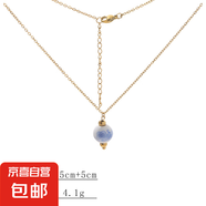 不銹鋼項(xiàng)鏈新款時(shí)尚個(gè)性輕奢青花瓷陶瓷項(xiàng)鏈精美時(shí)尚項(xiàng)鏈飾品首飾 金色青花瓷吊墜項(xiàng)鏈008 鏈長：45cm+5cm
