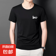 夏季新款男士短袖t恤潮流圓領(lǐng)薄款半袖男體恤衫打底SJ 短袖612黑色 L