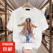 韓版潮牌短袖t恤男2025夏季新款寬松ins潮流休閑青少年百搭上衣QP 音樂小丑五分袖T恤 XL