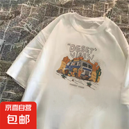 夏季印花短袖t恤男2025夏季新款潮流學(xué)生打底衫男裝衣服 啤酒鯊 2XL