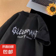 重磅短袖t恤男2025夏季潮流寬松學(xué)生半袖打底衫情侶上衣體恤SJ 譽(yù)T391-黑色 2XL