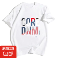 潮流短袖t恤男2025夏季新款寬松圓領(lǐng)印花半袖學生百搭打底衫T恤QP DES圓領(lǐng)短T白色 5XL