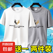 撿漏冰絲短袖t恤男士夏季新款潮流百搭寬松半袖打底體恤上衣男-SL 短袖CR鹿-白色+淺灰 4XL 碼【160-175斤】