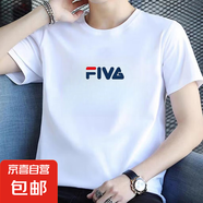 短袖t恤男2025夏季潮流半袖圓領(lǐng)打底衫男士寬松休閑運(yùn)動體恤 短袖FIV字母白色 2XL