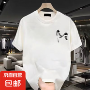 短袖t恤男2025夏季寬松潮流百搭港風學生情侶裝半袖打底衫SJ 杰袖-球鞋小圖-白色 L
