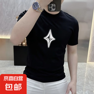 精梳棉白色短袖t恤男2025夏季潮流圓領(lǐng)半袖體恤男裝打底衫上SJ 精梳棉短袖 T3337黑色 XL