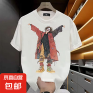 韓版潮牌短袖t恤男2025夏季新款寬松ins潮流休閑青少年百搭上衣QP 潮流小丑五分袖T恤 L