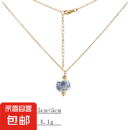 不銹鋼項(xiàng)鏈新款時(shí)尚個(gè)性輕奢青花瓷陶瓷項(xiàng)鏈精美時(shí)尚項(xiàng)鏈飾品首飾 金色青花瓷吊墜項(xiàng)鏈002 鏈長(zhǎng)：45cm+5cm