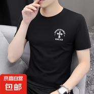 短袖t恤男2025夏季寬松潮流圓領(lǐng)半袖體恤打底衫上衣男SJ 智匯BT171-黑色 L