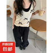 辣妹風(fēng)純色針織掛脖吊帶背心女夏季復(fù)古別致美背無袖上衣 杏色-Z6273 M