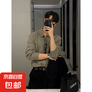 秋冬加厚毛衣外套男純色寬松帥氣慵懶風針織開衫休閑中性風 卡其色【專柜品質】 M