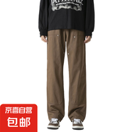 潮男工裝褲春秋cleanfit美式vibe設(shè)計(jì)感伐木褲雙膝男款百搭長褲子 咖啡色 3XL