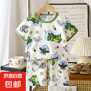 夏季新款童裝兒童短袖短褲套裝男女寶寶T恤男童女童家居服 MY02-短袖-外星龍 120