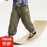 【當(dāng)日發(fā)貨】青蛙王子兒童春秋冬衛(wèi)褲寬松長(zhǎng)褲休閑工裝褲多款式 軍綠蘿卜褲 110 cm