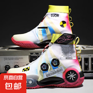 高品質(zhì)韋德9籃球鞋高幫旋轉(zhuǎn)扣碳板實戰(zhàn)男款中學(xué)生運動球鞋有聲音 白粉 42