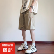 工裝短褲男夏季2025年新款冰絲涼感休閑直筒褲子男潮流百搭五分褲 DK703卡其 2XL (約150~170斤可穿)