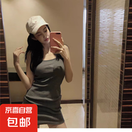 背心裙女春夏季吊帶裙法式收腰修身顯瘦短裙小個(gè)子辣妹包臀連衣裙 白色 均碼