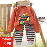 怡飾美兒童內(nèi)衣套裝純棉男童秋衣秋褲寶寶衣服保暖女童家居服秋裝 P16-彎道超車 80
