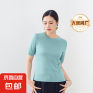 【阿瑪尼制造商】LP同款春夏氣質(zhì)純色針織衫女天絲打底針織衫 水蘭 L （110-125斤）
