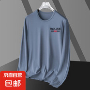 男裝長(zhǎng)袖T恤韓版大碼上衣圓領(lǐng)舒適薄款內(nèi)搭打底衫男士運(yùn)動(dòng)體恤LYK 長(zhǎng)袖【ROHSE】霧藍(lán) 5XL