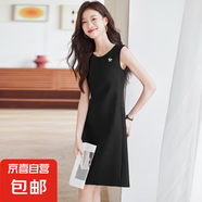 無(wú)袖背心連衣裙女春秋2025新款小個(gè)子氣質(zhì)女神范高級(jí)感西裝打底裙 黑色（單件連衣裙） S 【建議體重90斤以下】