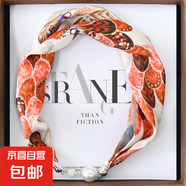 磁扣絲巾項(xiàng)鏈發(fā)帶高級(jí)感網(wǎng)紅新款磁力扣手鏈小長(zhǎng)條女春夏天護(hù)頸帶 火花羽葉 57*13CM