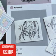 初音未來金屬3D貼紙筆記本貼紙動漫周邊個性裝飾DIY貼紙防水高級手機耳機筆記本裝飾 初音金屬貼【尖叫】