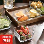 北歐ins風(fēng)玻璃碗水果沙拉碗家用吃飯小碗輔食碗果盤 方形碗260ml1個
