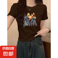 優(yōu)斯宸單/兩件 韓版氣質(zhì)減齡耐穿耐磨圓領(lǐng)短袖螺紋經(jīng)典休閑風(fēng)流行 KS 深咖06【單件裝】 3XL  【建議140-155斤】