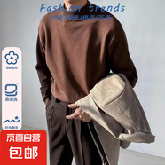 【柔軟簡約】高領(lǐng)毛衣男秋冬新款打底衫內(nèi)搭保暖針織衫修身百搭衣 【半高領(lǐng)】咖啡色 3XL 【建議165斤-180斤】