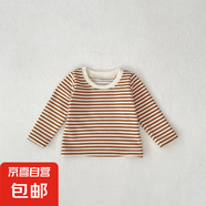 嬰兒衣服2025春裝男女寶寶背帶褲長(zhǎng)爬汽車?yán)C花長(zhǎng)爬+條紋上衣 上衣 80
