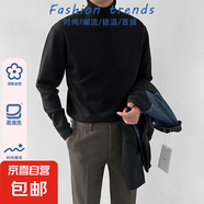 【柔軟簡約】高領(lǐng)毛衣男秋冬新款打底衫內(nèi)搭保暖針織衫修身百搭衣 【高領(lǐng)】黑色 M 【建議90-110斤】
