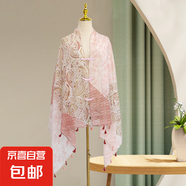 優(yōu)雅仙氣飄飄時(shí)尚外搭國(guó)風(fēng)盤扣披肩女民族風(fēng)提花戶外旅游防曬絲巾 新款#25 90*180