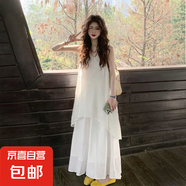 連衣裙女長(zhǎng)裙吊帶海邊度假溫柔純欲拍照夏季新款綁帶寬松沙灘裙 兩件套裝 M (91-105)