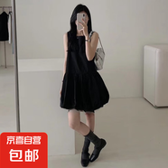 韓系白色無袖背心連衣裙女夏季溫柔風(fēng)氣質(zhì)裙子小個(gè)子寬松花苞短裙 白色 L