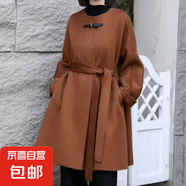 千鳥(niǎo)格大衣女外套2025冬季新款小個(gè)子加厚系帶高級赫本風(fēng) 摩卡棕 常規 L （130-140斤）