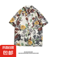 【沙灘復(fù)古】vintage古巴領(lǐng)碎花襯衫美式寬松港味夏威夷情侶短袖 1326圖色 2XL