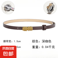 新款簡(jiǎn)約服裝腰帶女細(xì)腰帶女配連衣裙裝飾小皮帶女細(xì)時(shí)尚通勤百搭 深咖色 105cm
