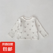 嬰幼兒衣服套裝春秋裝男女寶寶連體背帶褲分體兩件套燈芯絨長(zhǎng)爬 上衣 100